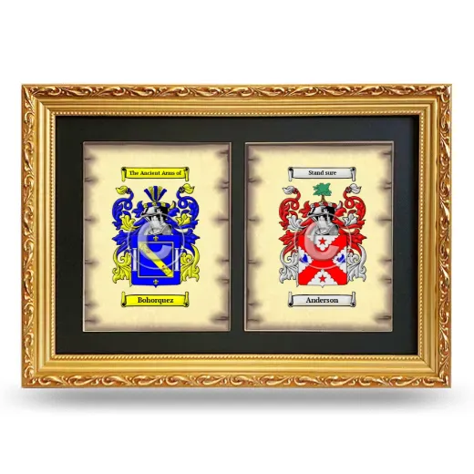 Double Coat of Arms Framed - Gold