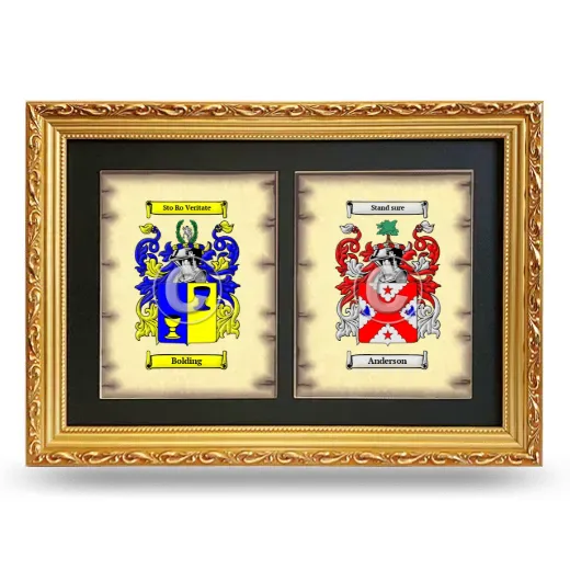 Double Coat of Arms Framed - Gold