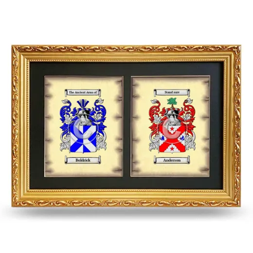 Double Coat of Arms Framed - Gold
