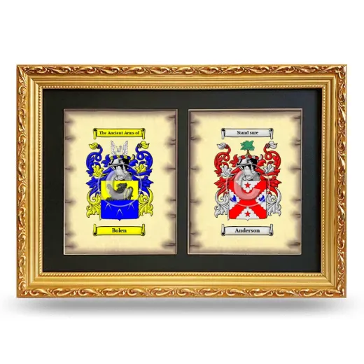Double Coat of Arms Framed - Gold