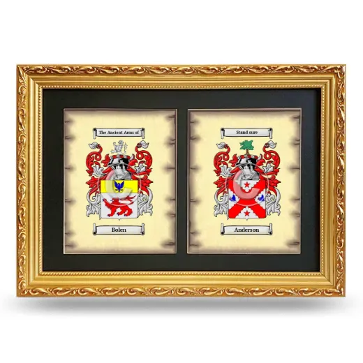 Double Coat of Arms Framed - Gold