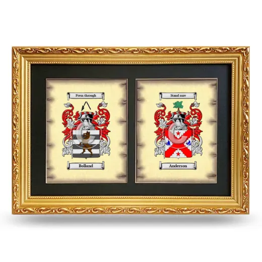 Double Coat of Arms Framed - Gold