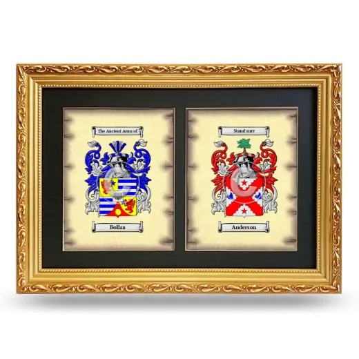 Double Coat of Arms Framed - Gold