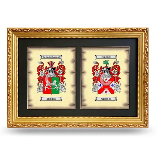 Double Coat of Arms Framed - Gold