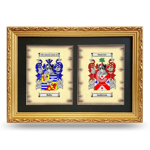 Double Coat of Arms Framed - Gold
