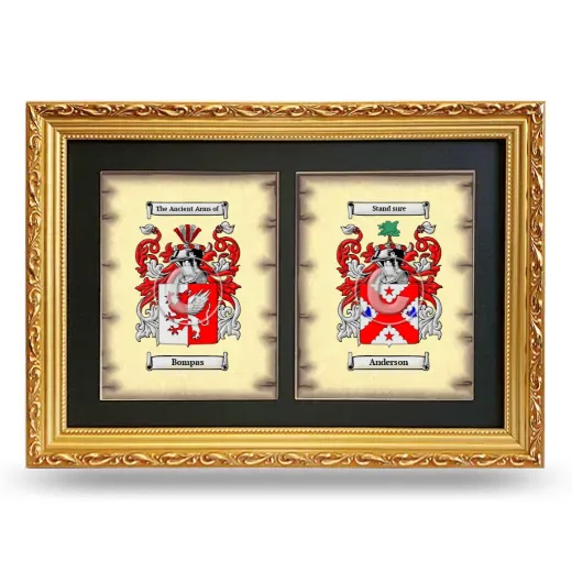 Double Coat of Arms Framed - Gold