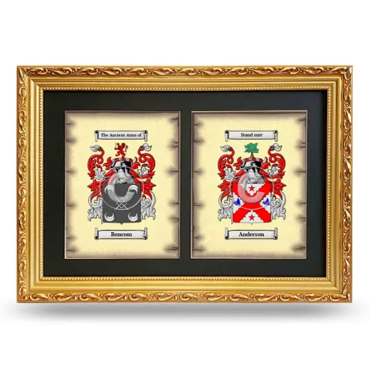 Double Coat of Arms Framed - Gold