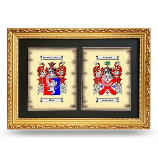Double Coat of Arms Framed - Gold