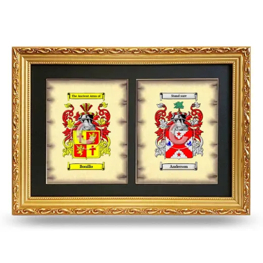 Double Coat of Arms Framed - Gold