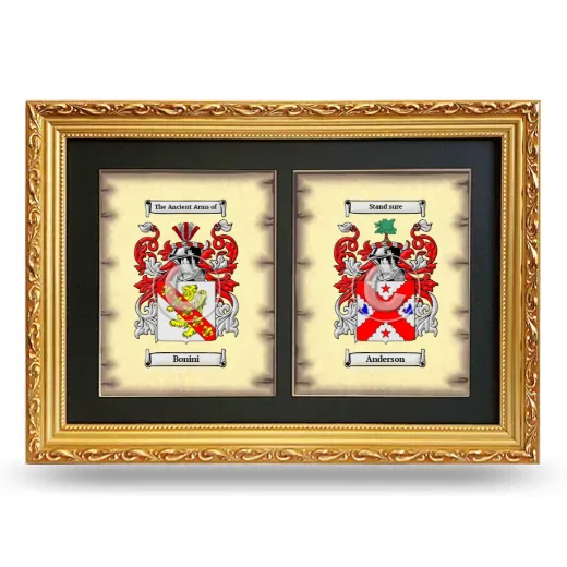 Double Coat of Arms Framed - Gold