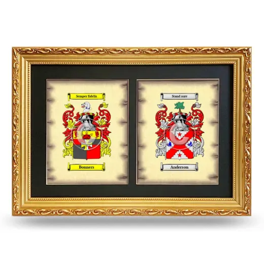 Double Coat of Arms Framed - Gold