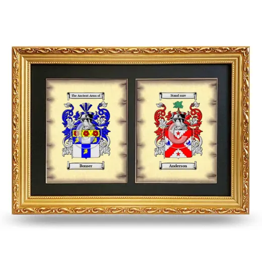 Double Coat of Arms Framed - Gold