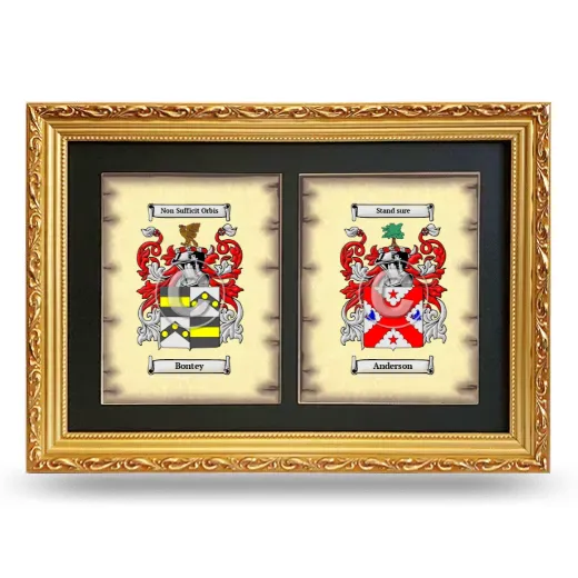 Double Coat of Arms Framed - Gold