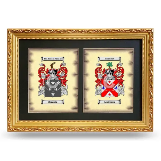 Double Coat of Arms Framed - Gold