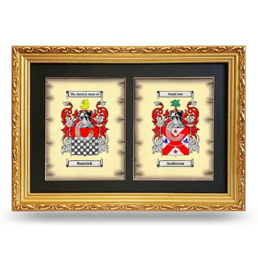 Double Coat of Arms Framed - Gold