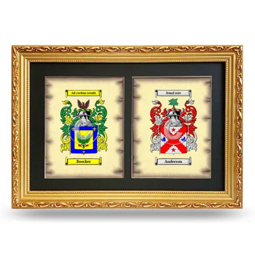 Double Coat of Arms Framed - Gold