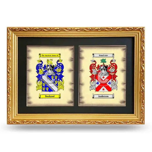 Double Coat of Arms Framed - Gold