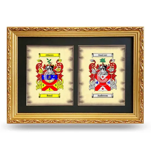 Double Coat of Arms Framed - Gold