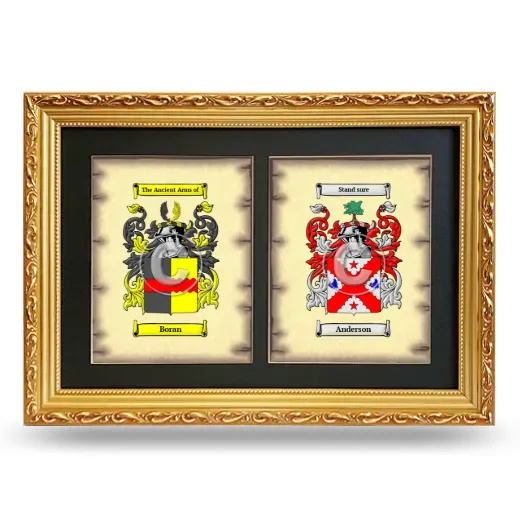 Double Coat of Arms Framed - Gold