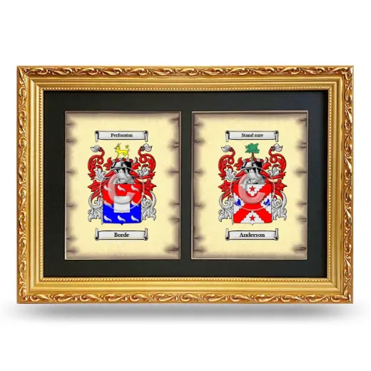 Double Coat of Arms Framed - Gold
