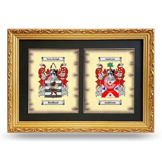 Double Coat of Arms Framed - Gold