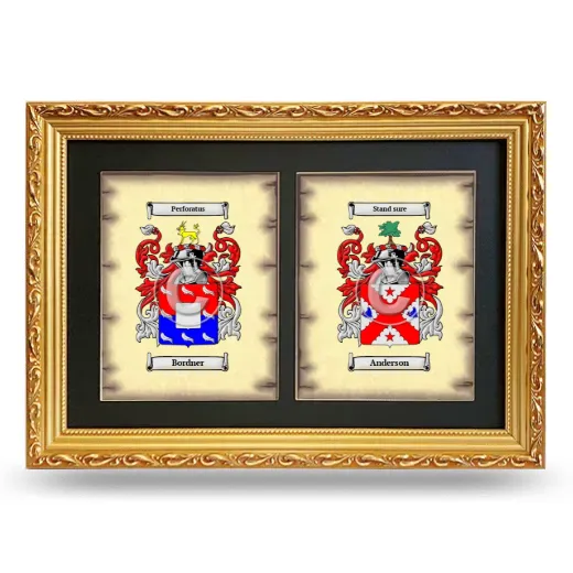 Double Coat of Arms Framed - Gold