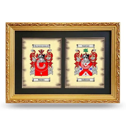 Double Coat of Arms Framed - Gold