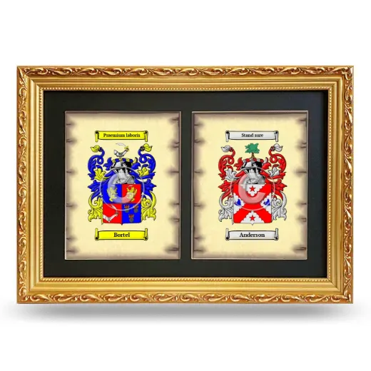 Double Coat of Arms Framed - Gold