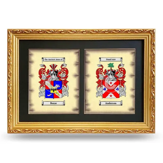 Double Coat of Arms Framed - Gold