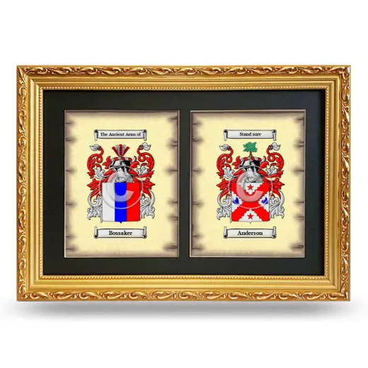Double Coat of Arms Framed - Gold