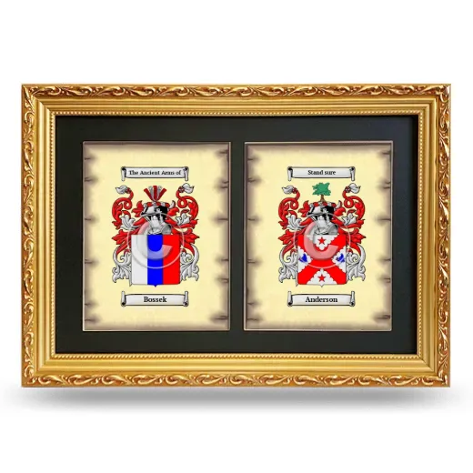 Double Coat of Arms Framed - Gold