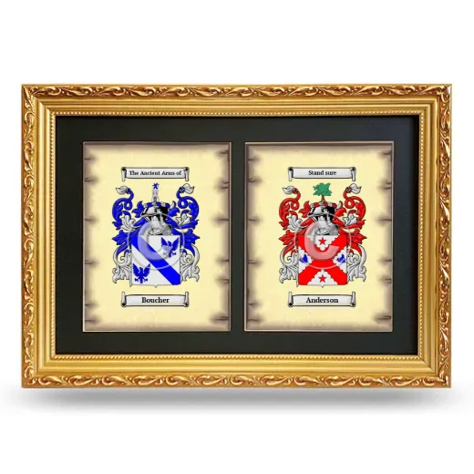 Double Coat of Arms Framed - Gold