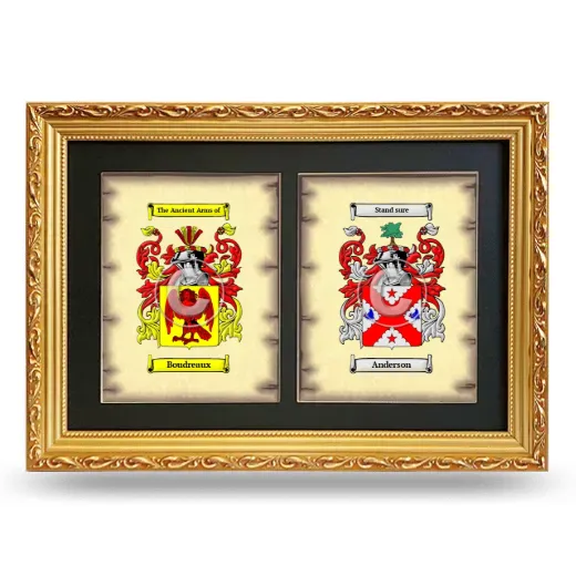 Double Coat of Arms Framed - Gold