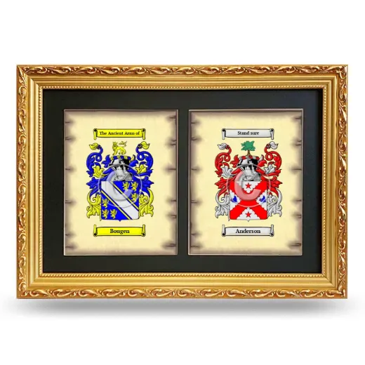 Double Coat of Arms Framed - Gold