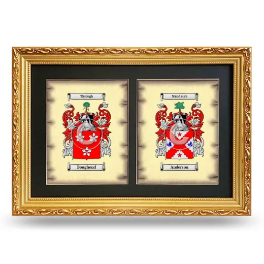 Double Coat of Arms Framed - Gold