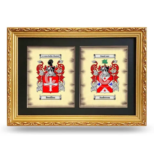 Double Coat of Arms Framed - Gold