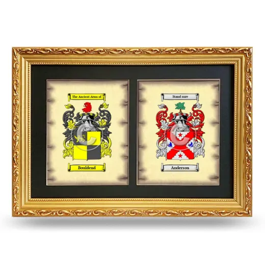 Double Coat of Arms Framed - Gold