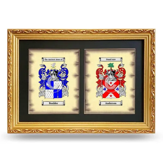 Double Coat of Arms Framed - Gold