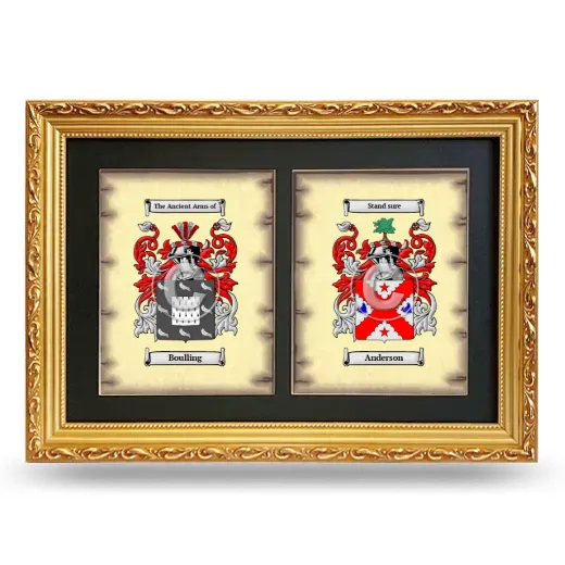 Double Coat of Arms Framed - Gold