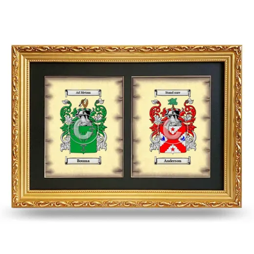 Double Coat of Arms Framed - Gold