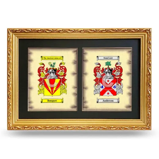 Double Coat of Arms Framed - Gold