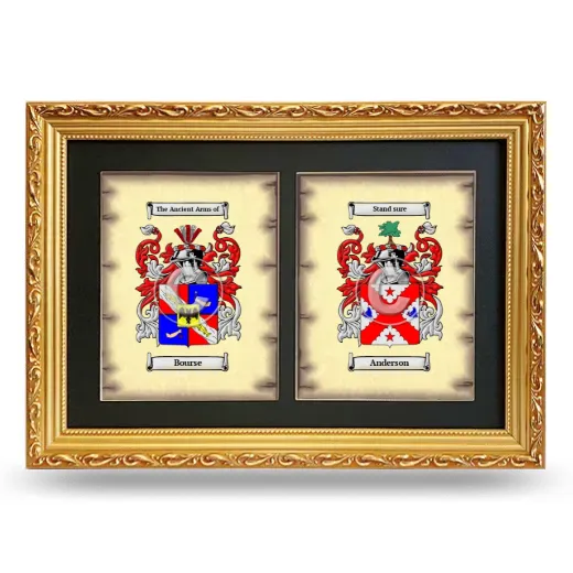 Double Coat of Arms Framed - Gold
