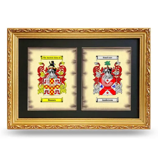 Double Coat of Arms Framed - Gold