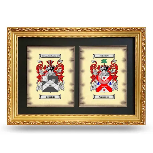 Double Coat of Arms Framed - Gold