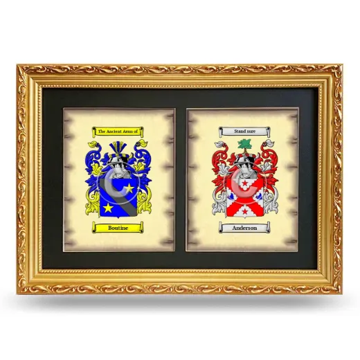 Double Coat of Arms Framed - Gold