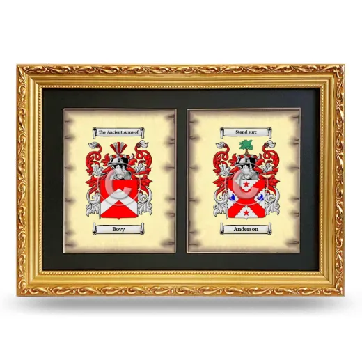 Double Coat of Arms Framed - Gold