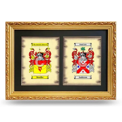 Double Coat of Arms Framed - Gold