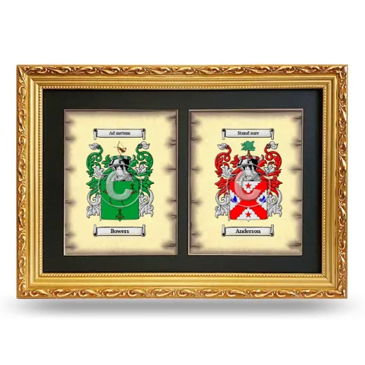 Double Coat of Arms Framed - Gold