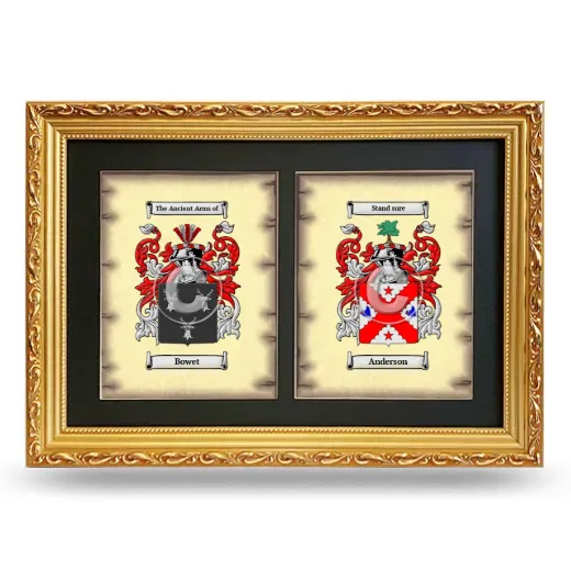 Double Coat of Arms Framed - Gold
