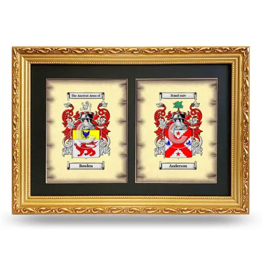 Double Coat of Arms Framed - Gold